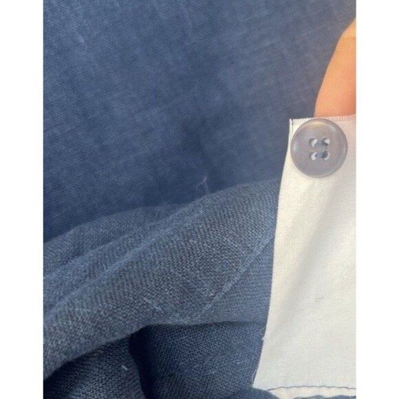 Zyga 100% Linen Blue Button Up Shirt Women’s 42 Eyelet Resort Vacation Coastal - Picture 8 of 8